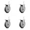 Service Caster 6 Inch Thermoplastic Rubber 7/8 Inch Square Stem Caster Set Total Lock Brake SCC SCC-SQTTL20S614-TPRB-78-4 - alternate 1